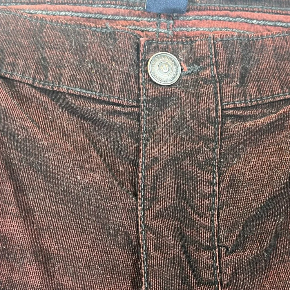 True Religion Corduroy Pants Rocco Black Red Moto Punk Grunge Y2K Men‎ 44